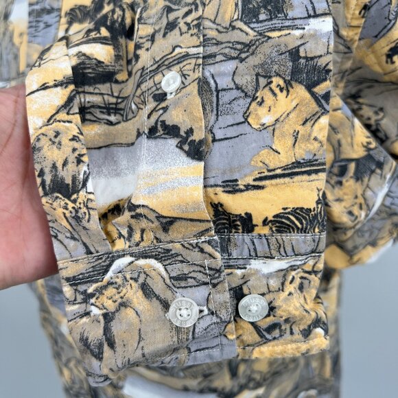 Stussy Shirt Mens Size M Africa Safari Wildlife‎ Lion King Gorpcore Western - Picture 4 of 10